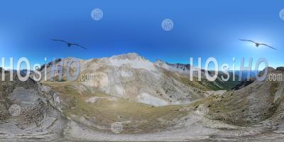 The Rochebrune Mountain Range In The Queyras, Aerial 360 Vr Photo By Drone