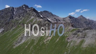 Mountains Near The Agnel Pass Between The Queyras And The Italian Piemont - Video Drone Footage