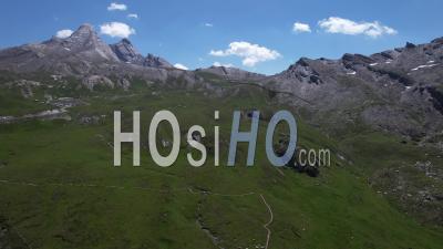 The Agnel Pass Between The Queyras And The Italian Piemont - Video Drone Footage