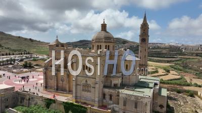 Ta' Pinu Cathedral In Gozo, Malta, - Video Drone Footage