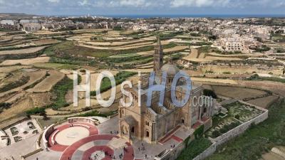 Ta' Pinu Cathedral In Gozo, Malta, - Video Drone Footage