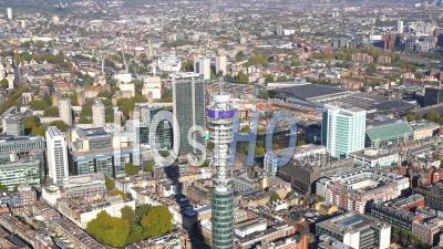 La Bt Tower Et Regents Park, Londres Filmés Par Hélicoptère
