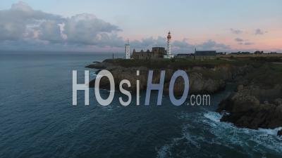 Lighthouse On Saint-Mathieu Punta - Video Drone Footage