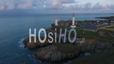 Lighthouse On Saint-Mathieu Punta - Video Drone Footage