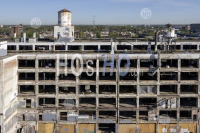 Abandoned Auto Factory Being Converted To Housing - Aerial Photography