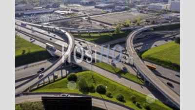 Freeway Interchange In Detroit - Aerial Photography