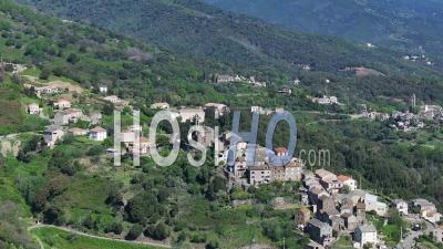 Sorbo Ocagnano, And Venzolasca Perched Village, Corsica Island, France - Video Drone Footage