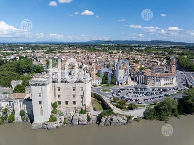 Tarascon From Rhone River, France - Aerial Photography