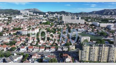 Marseille City District 8 And 9, Near The Velodrome Stadium, France - Video Drone Footage