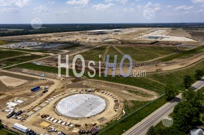 Construction Of Ford Ev Battery Plant - Aerial Photography