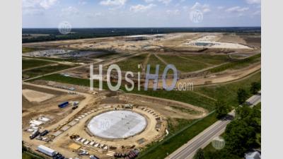 Construction De L'usine De Batteries Ford Ev - Photographie Aérienne