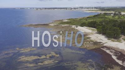 Flyover La Trinite-Sur-Mer, The Plage Du Ty Guard - Video Drone Footage