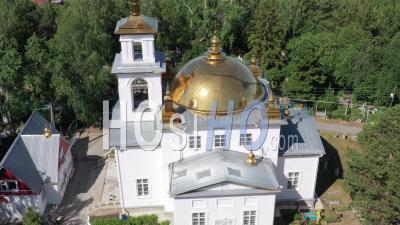 Holy Trinity Church Is An Orthodox Church In The City Of Irbit. View From Above. Russia - Video Drone Footage