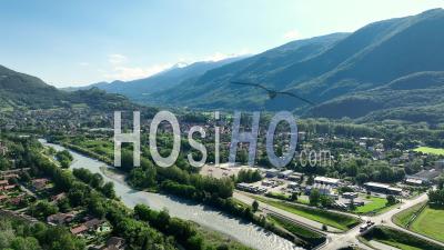 Aerial View Of Vizille - Video Drone Footage