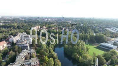 Skyline View Of Strasbourg With Cathedral - Video Drone Footage