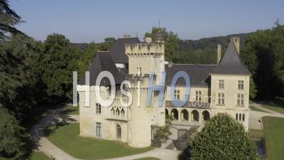 Drone View Of The Domaine De Campagne, The Park, The Castle