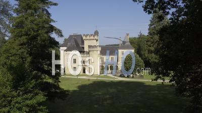 Drone View Of The Domaine De Campagne, The Park, The Castle