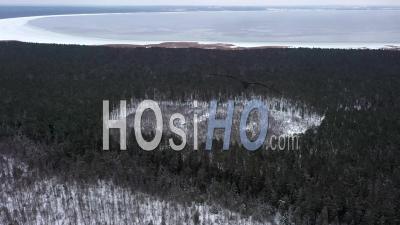 Vol Au-Dessus D'une Forêt Hivernale Sous La Neige. - Vidéo Par Drone