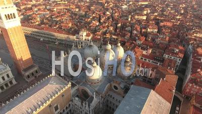 Saint Mark’s Square At Sunrise, Venice - Video Drone Footage