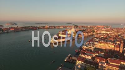 Basilica Santa Maria Della Salute In Venice - Video Drone Footage