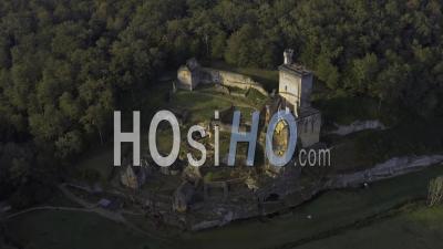 Drone View Of The Chateau De Commarque