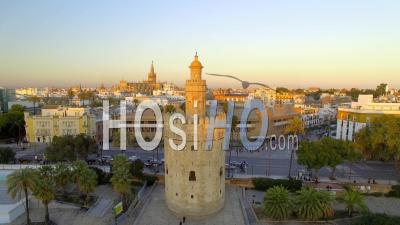 Torre Del Oro, Sevilla, Video Drone Footage