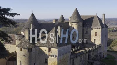 Vue Aérienne Du Château De Fénelon Depuis Un Drone