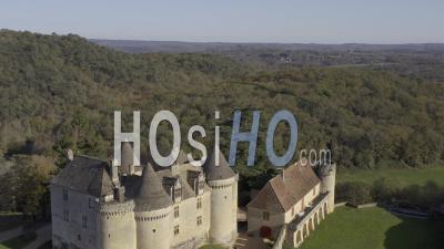 Vue Aérienne Du Château De Fénelon Depuis Un Drone