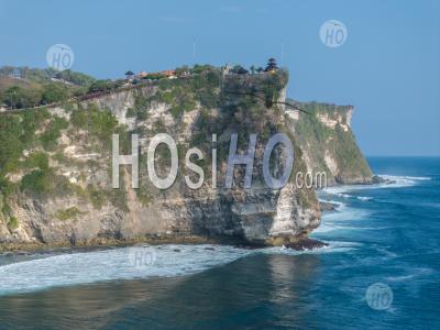 Pura Uluwatu Temple And Cliffs, Bali, Indonesia - Aerial Photography