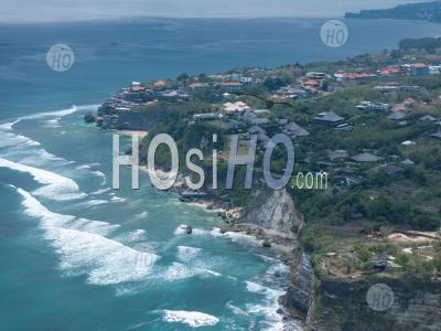 Pura Uluwatu Temple And Cliffs, Bali, Indonesia - Aerial Photography