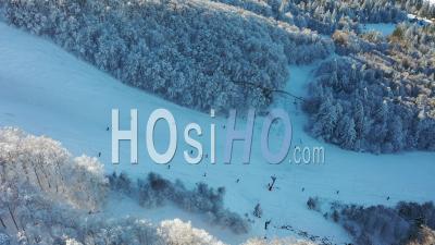 Skieurs - Sommet Du Hohneck Vosges - Vidéo Par Drone