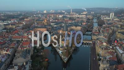 Metz During The End Of Year Celebrations - Video Drone Footage