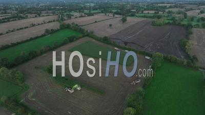 Ensilage By Night In Normandy - Video Drone Footage