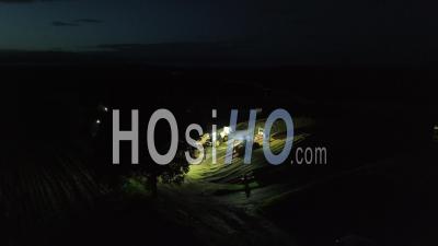 Ensilage By Night In Normandy - Video Drone Footage