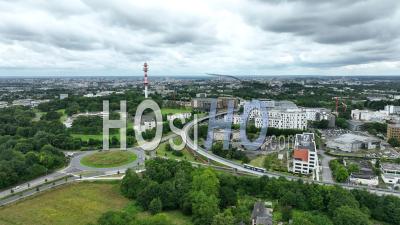 New Business District Viasilva In Cesson-Sevigne, Brittany, France - Video Drone Footage