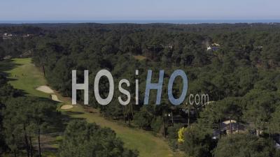 Drone View Of Lacanau Ocean, In The Foreground The Golf