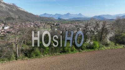 Aerial View Of The Town Of Vif - Video Drone Footage