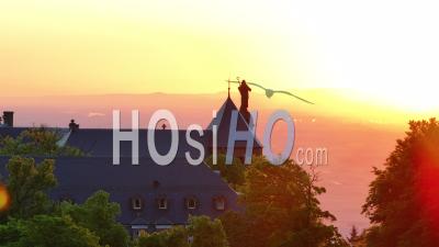 The Mont Sainte Odile On Spring Morning In Alsace - Video Drone Footage