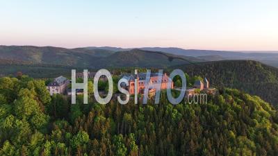 The Mont Sainte Odile On Spring Morning In Alsace - Video Drone Footage