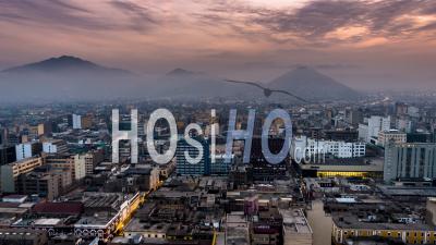 Lima, Downtown, Sunrise, Peru - Video Drone Footage