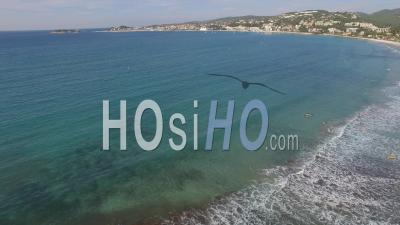 The Bay At Bandol On The Mediterranean Sea With Surfers – Aerial Video Drone Footage 