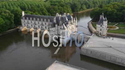 Chenonceau Chateau, Loire Valley, France - Video Drone Footage