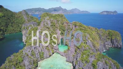 Small Lagoon, El Nido, Palawan, Philippines - Video Drone Footage