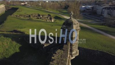 Aerial View, Blaye Citadel, Unesco World Heritage Site In Gironde, France - Video Drone Footage