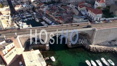 Vallon Des Auffes Fishing Village And Corniche Kennedy Road, Marseille, France - Video Drone Footage